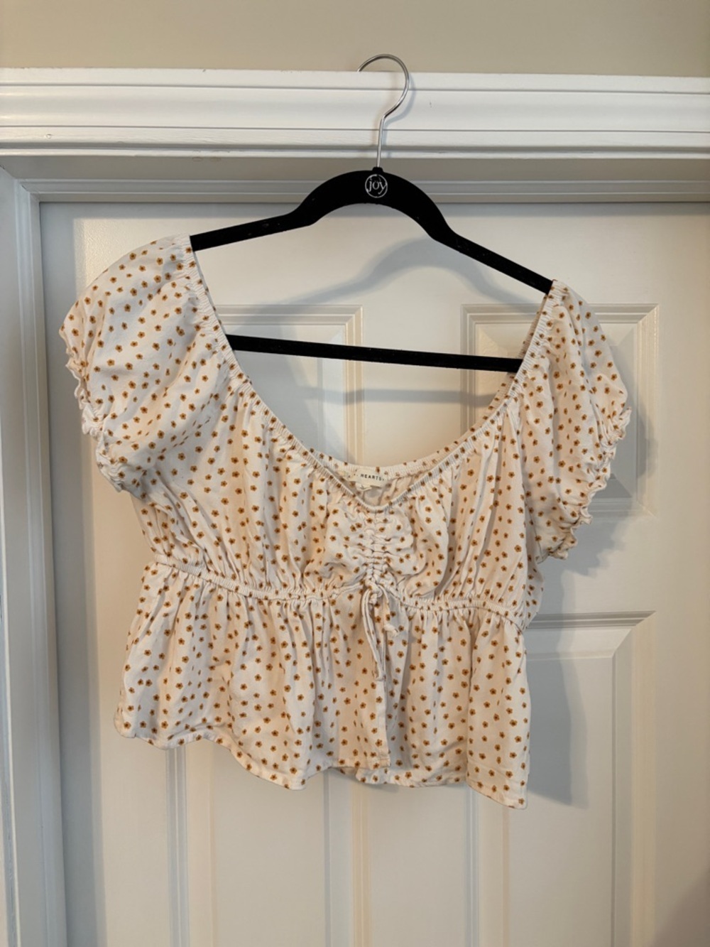 PacSun LA Hearts Crop Floral Babydoll Blouse Women’s Large
